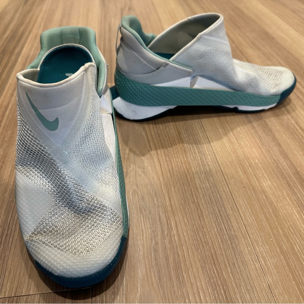 Nike Women’s Slip-On Sneakers in White and Teal - Picture 4 of 10